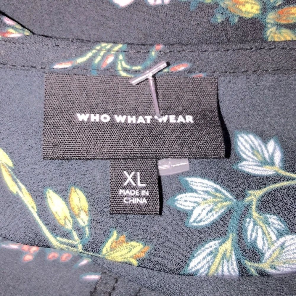 Who What Wear size XLarge boho floral flirty top - Picture 3 of 3